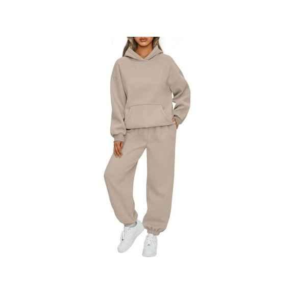 Fall Loungewear Street Sweatsuit for Women Casual Sport Tracksuit 2 Piece Outfits Set Long Sleeve Hoodies Sweatshirts Tops and Jogger Sweatpant Set
