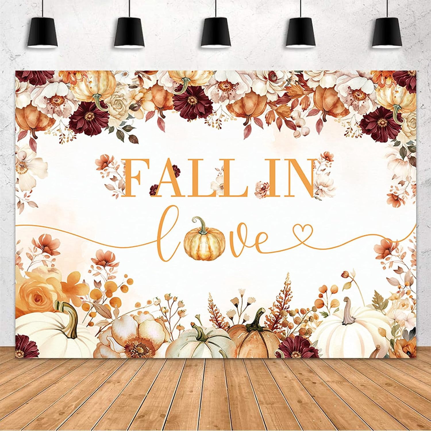 Fall in Love Backdrop Fall Bridal Shower Party Decorations Autumn ...