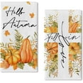 Fall in Love Pumpkin Cross Religious Kitchen Dish Towels Set of 2