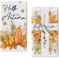 thumbnail image 1 of Fall in Love Pumpkin Cross Religious Kitchen Dish Towels Set of 2, Hello Autumn Maple Leaves Gourd Hand Towels Drying Baking Cooking Cloth, Farmhouse Thanksgiving Home Kitchen Decor 18x26 Inch, 1 of 6