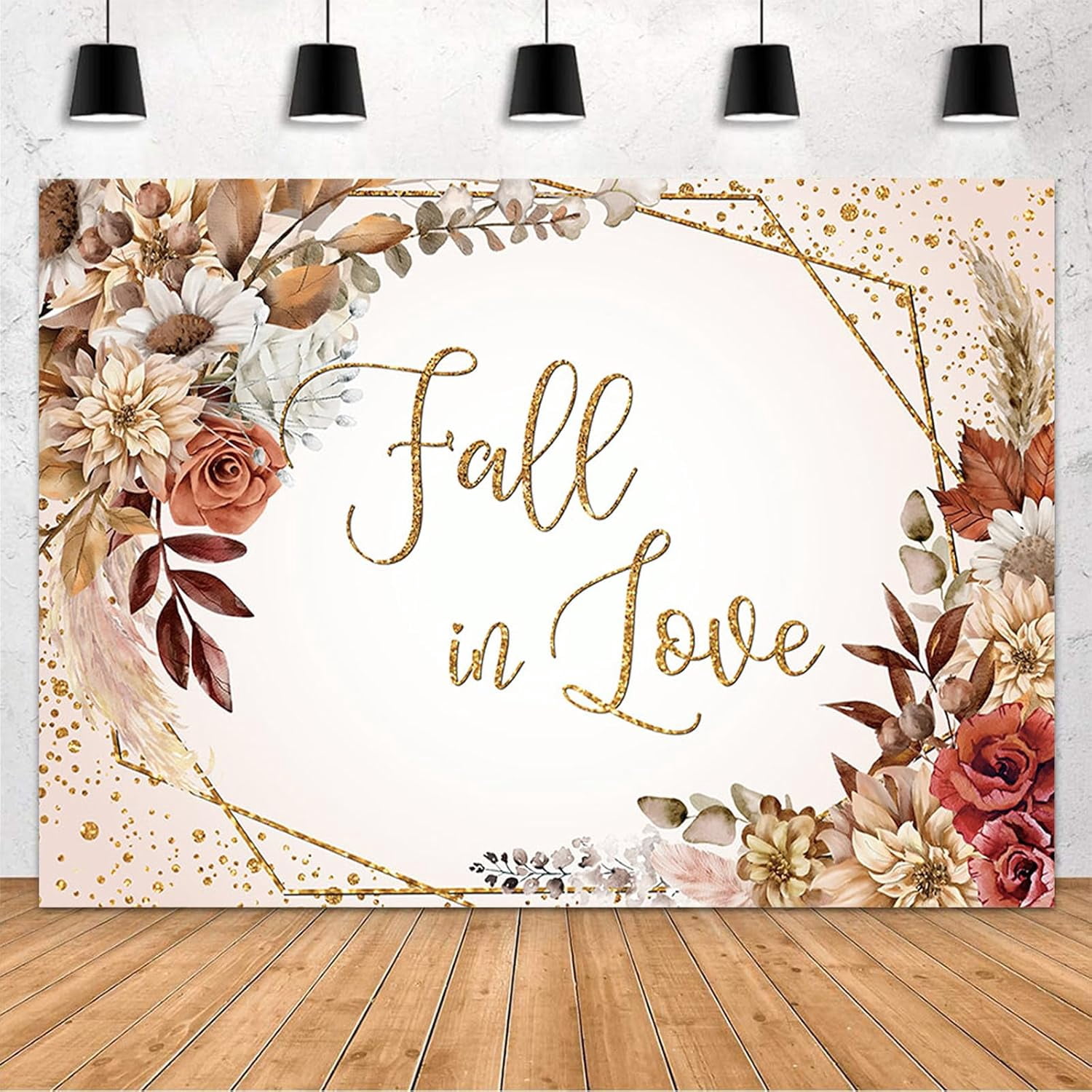 Fall in Love Romantic Backdrop Fall Bridal Shower Party Decorations ...