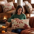 thumbnail image 1 of Fall Lumbar Pillow Cover 20x12 - Harvest Floral Cushion Case for Home, 1 of 7