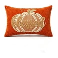 thumbnail image 1 of Fall Lumbar Throw Pillow with Pumpkin Embroidered Design for Sofa Bedroom and Harvest Decor, 1 of 6