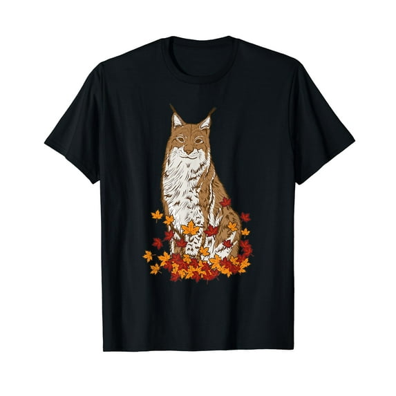 Fall Lynx Bobcat Cute Spirit Animal Autumn T-Shirt