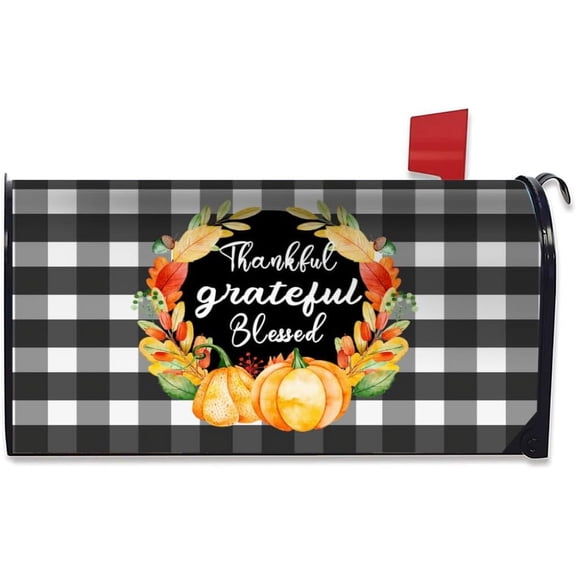 Fall Mailbox Covers Grateful Autumn Mailbox Covers Magnetic Standard Size 21" X 18" Fall Magnetic Mailbox Covers Post Wraps Letter Box Mailbox Cover for Outdoor Decor