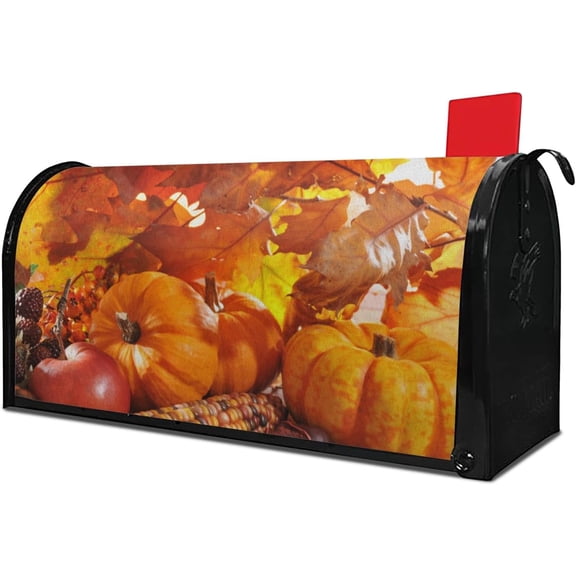 Fall Mailbox Covers Magnetic Standard, Thanksgiving and Harvest Day Autumn Mailbox Covers, Pumpkin Mailbox Covers Suitable for Home Garden, Yard Outdoor Decor 18 x 21 inches.