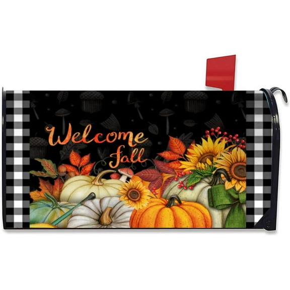 Fall Mailbox Covers Welcome Fall Mailbox Covers Magnetic Standard Size 21" X 18" Welcome Magnetic Mailbox Covers Post Wraps Letter Box Mailbox Cover for Outdoor Decor