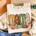 thumbnail image 1 of Fall Mama Pumpkin Coquette Sweater, Autumn Vibes Checkered Sweatshirt, 1 of 5