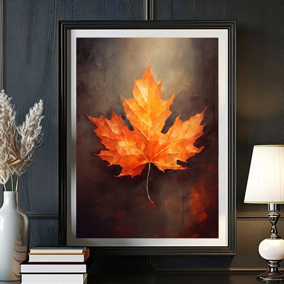 Fall Maple Leaf Art Autumn Wall Art Poster Autumn Print Vintage Fall Landscape Painting Fall Print Autumn Print