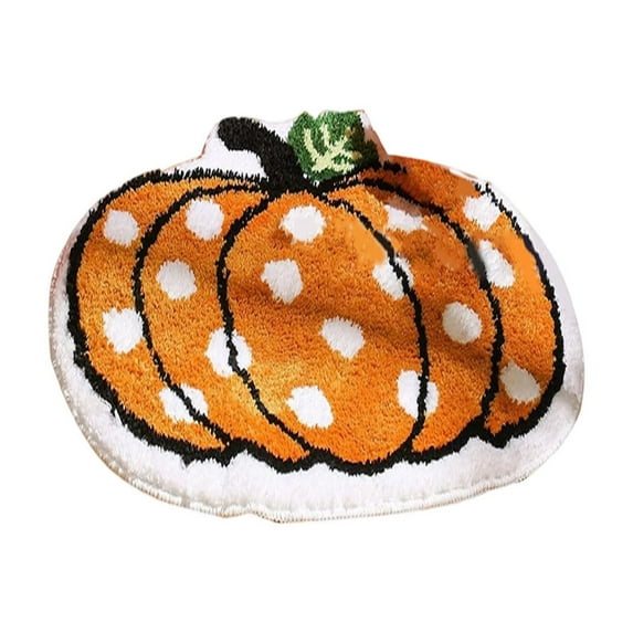 Fall Maple Leaf Bath Rug Non Slip Absorbent Pumpkin Bath Mat Decorative Washable Thanksgiving Rug for Living Room Bedroom Kitchen Decor, 27.5*23.6In