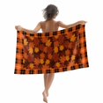thumbnail image 1 of Fall Maple Leaf Beach Towels Blanket Soft&Absorbent Quick Dry Microfiber Thanksgiving Orange Black Plaid Pool Towels for Swimming ,Yoga, Sports, Gym, Camping,Large 30X60in,, 1 of 8