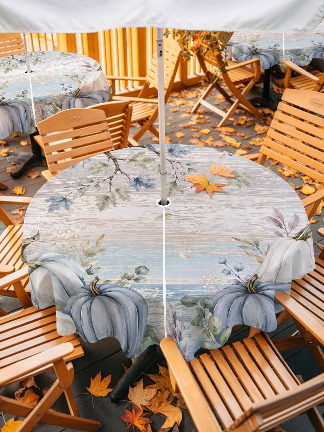 Fall Maple Leaf Bird Outdoor Tablecloth - 60