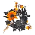 thumbnail image 1 of Fall Maple Leaf Candle Ring Wreath, 12.6 in Artificial Sunflower Candle Holder Decor for Halloween Thanksgiving Harvest Table Centerpiece, 1 of 5