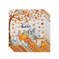 thumbnail image 1 of Fall Maple Leaf Cloth Napkins Set of 4 Reusable Dinner Napkins, Thanksgiving Orange White Pumpkin Plaid Cocktail Napkin Washable Table Napkins for Wedding/Holiday Party/Baby Shower 20"x20", 1 of 7