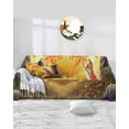 thumbnail image 1 of Fall Maple Leaf Fox Sofa Covers for 3 Cushion,Washable Couch Cover for Sectional Sofa Slipcovers with Tassel,Autumn Retro Cabin Cottage Loveseat Covers Futon Cover Throw Blanket 71''x118'', 1 of 8