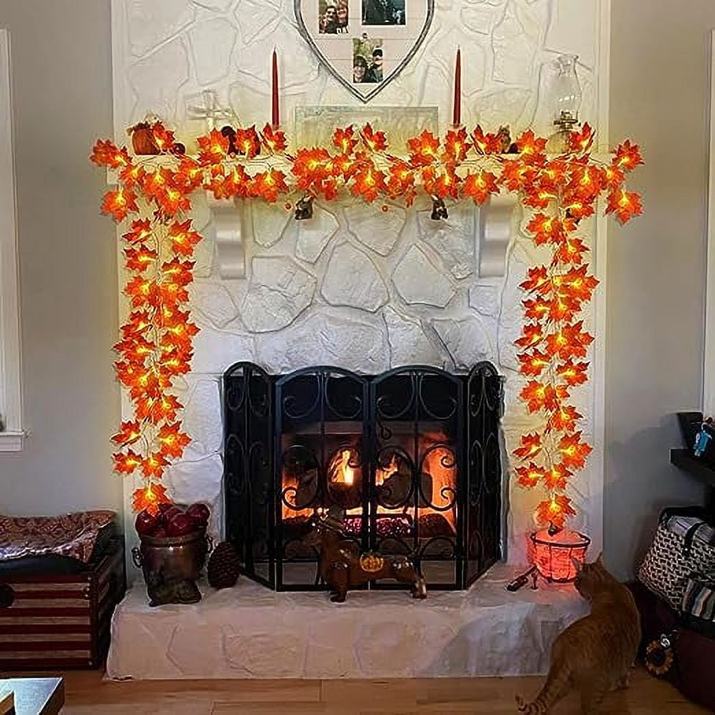 Fall Maple Leaf Garland 20 LED Maple Leaves Fairy Lights Feet Fall