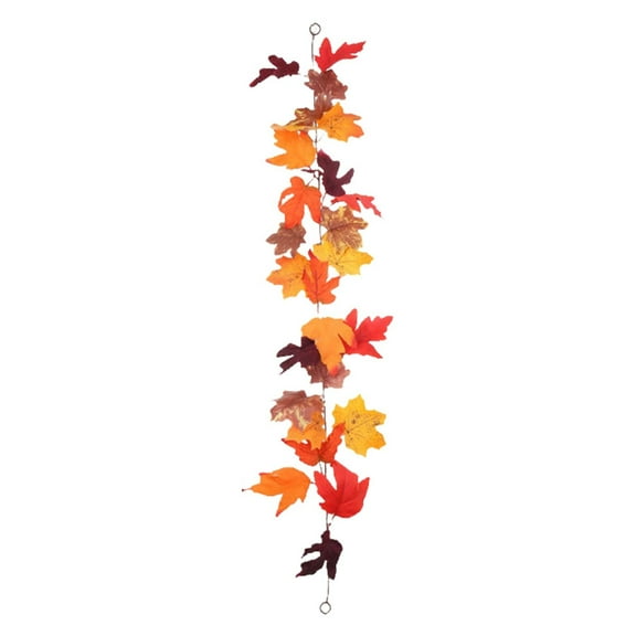 Fall Maple Leaf Garland – 40 Inch Realistic Autumn Hanging Decor for Thanksgiving, Fireplace, Wedding, And Home, Fade-Resistant Seasonal Decoration Harlik