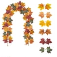 thumbnail image 1 of Fall Maple Leaf Garland,Hanging Artificial Garland Thankgiving Decorations for Home,Wedding Party Fireplace Mantle Decor 6.56FT, 1 of 6