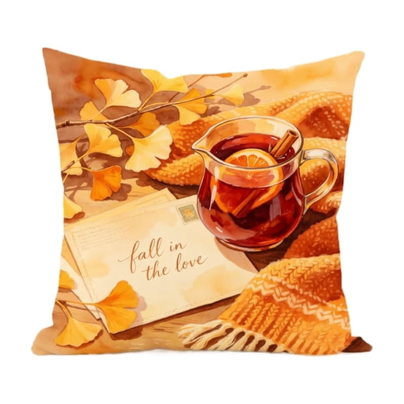 Fall Maple Leaf Print Decorative Throw Pillow Cover, Autumn Theme Cushion Case for Couch, Sofa, and Bedroom Decor, Seasonal Home Textiles, 1Pack B