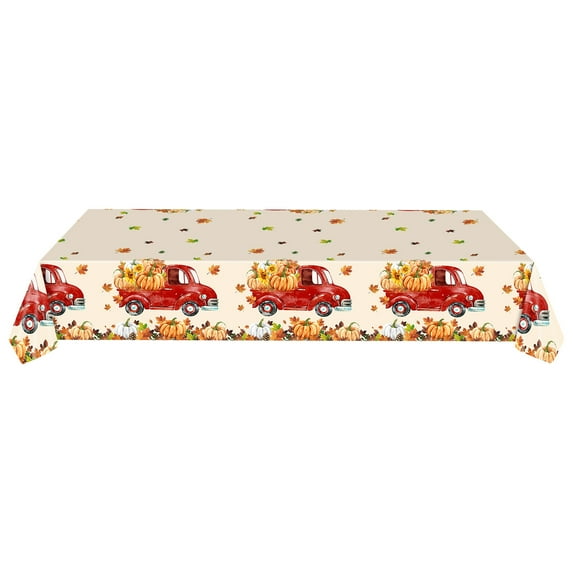 Fall Maple Leaf Pumpkin Thanksgiving Theme Disposable Tablecloth Party Decoration Supplies Waterproof Oilproof for Holiday Gathering