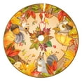 thumbnail image 1 of Fall Maple Leaf Pumpkin squirrel Tree Skirt with Pumpkin Design -Halloween Mat for Thanksgiving, Christmas Party Decor, Home Tabletop Trees Holiday Decorations 48", 1 of 6