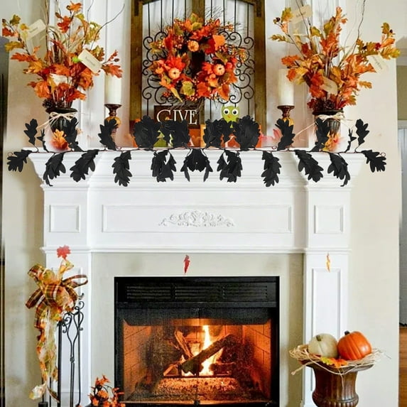 Fall Maple Leaf Pumpkins Berry Pine Cone Garland Fall Decorations for Home Thanksgiving Autumn Harvest Mantel Porch Table Door Decor