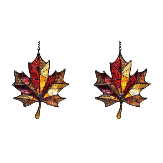 Fall Maple Leaf Stained Acrylic Suncatcher Window Hanging Decor,Rustic Fall Decor, Autumn Foliage Sun Catchers Indoor Window Hanging,for Thanksgiving,Windows Hanging,Home Decor