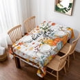 thumbnail image 1 of Fall Maple Leaf Table Cloth Waterproof Tablecloths, Thanksgiving Orange White Pumpkin Plaid Tablecloth Dining Table Cover for Kitchen Party Tabletop Outdoor, Rectangle Tablecloth 60x84 Inch, 1 of 9