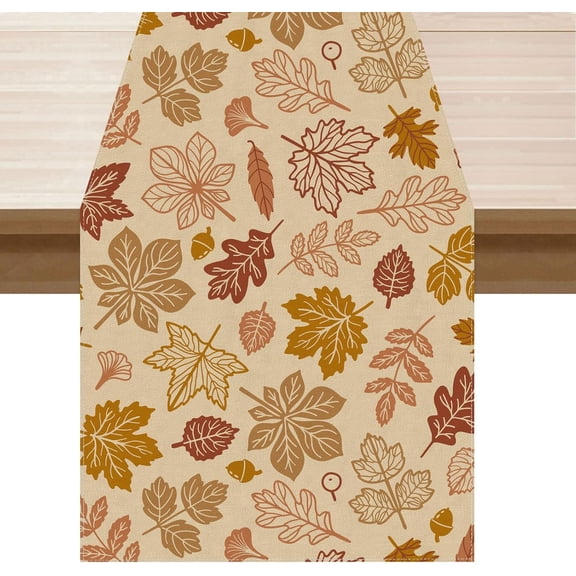 Fall Maple Leaf Table Runner Autumn Table Decoration for Home Kitchen Indoor Holiday Decor 13.8x71 Inch
