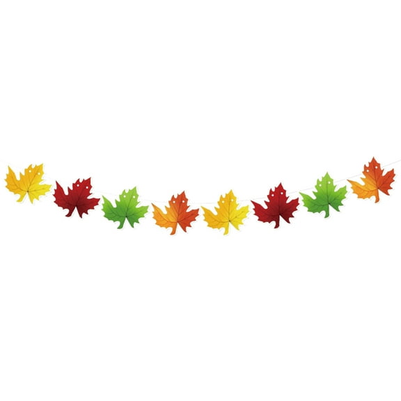 Fall Maple Leaves Banner Decor Harvest Home Decor Bunting Flag Autumn Maple Leaves Hanging Garland Party Thanksgiving Day Decoration Mantle Fireplace Hanging Bunting Fall Decorations for Home