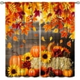 thumbnail image 1 of Fall Maple Leaves Blackout Curtain Pumpkins Autumn Falling Leave Print Curtains Home Decor Rod Pocket Darkening Drapes for Bedroom Living Room 2 Panels 84 in x 84 in, 1 of 6