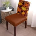 thumbnail image 1 of Fall Maple Leaves Chair Covers Set of 4,Thanksgiving Pumpkin Dining Room Chair Cover,Autumn Orange Watercolor Removable Washable Kitchen Chair Covers Decorative Chair Protector for Party Holiday, 1 of 7