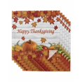 thumbnail image 1 of Fall Maple Leaves Cloth Napkins Set of 6 Reusable Dinner Napkins, Happy Thanksgiving Pumpkins Country Plank Cocktail Napkin Washable Table Napkins for Wedding/Holiday Party/Baby Shower 20"x20", 1 of 7