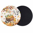 thumbnail image 1 of Fall Maple Leaves Coasters Set of 2, Absorbent Coasters for Drinks, Pumpkin Thanksgiving Gnomes Rustic Squirrel Coaster for Desk Coffee Table Protection, Home Decor House Warming Gifts 4", 1 of 8