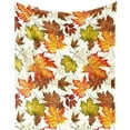 thumbnail image 1 of Fall Maple Leaves Flannel Throw Blanket, Autumn Thanksgiving Birthday Gifts for Kids Men Women, Farmhouse Soft Blankets for Bedding Sofa, 59X79in, 1 of 6