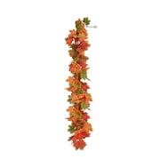 Fall Maple Leaves Garland, Party Joy 5.6Ft Artificial Maple Leaf Autumn Garland Hanging Fall Vines Table Decorations Front Door Fall Decor Thanksgiving Decorations Decor Outside Indoor Decor