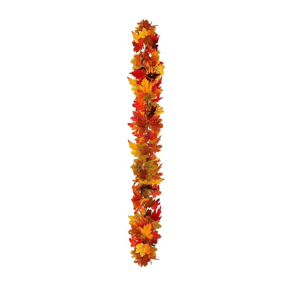 Fall Maple Leaves Garland, Party Joy 5.6Ft Artificial Maple Leaf Autumn Garland Hanging Fall Vines Table Decorations Front Door Fall Decor Thanksgiving Decorations Decor Outside Indoor Decor