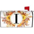 thumbnail image 1 of Fall Maple Leaves Monogram Letter I Mailbox Cover Magnetic 25.5x21 Inch, Family Last Name Initial Post Letter Box Covers, Autumn Thanksgiving Seasonal Outdoor Yard Oversized Mailbox Decor, 1 of 6