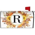 thumbnail image 1 of Fall Maple Leaves Monogram Letter R Mailbox Cover Magnetic 25.5x21 Inch, Family Last Name Initial Post Letter Box Covers, Autumn Thanksgiving Seasonal Outdoor Yard Oversized Mailbox Decor, 1 of 6