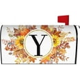 thumbnail image 1 of Fall Maple Leaves Monogram Letter Y Mailbox Cover Magnetic 25.5x21 Inch, Family Last Name Initial Post Letter Box Covers, Autumn Thanksgiving Seasonal Outdoor Yard Oversized Mailbox Decor, 1 of 6