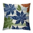 thumbnail image 1 of Fall Maple Leaves Pillow Covers  Autumn Throw Pillow Covers Modern Square Pillow Case Blue White Stripes Pillowcase for Living Room Sofa Outdoor, 1 of 5