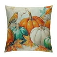 thumbnail image 1 of Fall Maple Leaves Pillow Covers  Teal Orange White Green Pumpkins Decorative Couch Pillow Cases  Autumn Thanksgiving Throw Pillows Farm Decor For Room Porch Patio Couch Outdoor, 1 of 5
