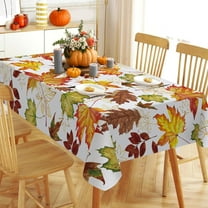 Fall Maple Leaves Rectangle Tablecloth 60 x 84 Inch, Autumn Gold Leaf Decorative Table Cloth Rustic Dining Table Cover, Farmhouse Thanksgiving Dinner Party Picnic Decoration