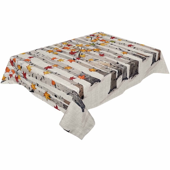 Fall Maple Leaves Rectangle Tablecloths 60x120,Orange Autumn Forest Tree Table Cloth Table Cover Indoor/Outdoor Tabletop Decor for Wedding Holiday Party Dinner Baby Shower
