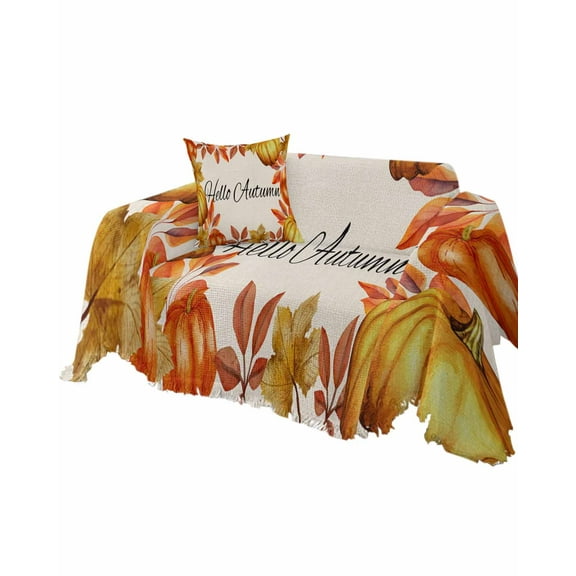 Fall Maple Leaves Sofa Couch Covers for Dog,Washable Sectional Couch Slipcovers for Loveseat with Tassels,Golden Red Orange Thanksgiving Pumpking Non Slip Sofa Throw Cover Blanket Large 71''x102''