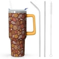 thumbnail image 1 of Fall Maple Leaves Stainless Steel Tumbler 40oz - Double Wall Vacuum Insulated, Handle & Straw Leakproof, 1 of 5