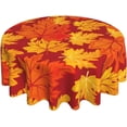 thumbnail image 1 of Fall Maple Leaves Tablecloth 60 Inch Round Autumn Circular Table Cloth Harvest Waterproof Tablecloths for Kitchen Dinner Holiday Picnic Party Indoor Outdoor Party Decoration, 1 of 6
