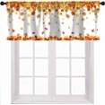 thumbnail image 1 of Fall Maple Leaves Valance Curtains, Autumn Plants Nature Scenery Watercolor Pattern Rod Pocket Window Curtain Valances for Kitchen Living Room Bedroom, 54x18 Inch, 1 of 6