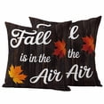 thumbnail image 1 of Fall Maple Outdoor Waterproof Pillow Covers, Thanksgiving Leaves Farmhouse Brown Wood Plank Decorative Square Throw Pillowcase Sofa Cushion Sham for Patio/Couch/Chair, 26"x26" 2 Pack, 1 of 8