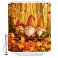 thumbnail image 1 of Fall Maple Shower Curtain, 48" x 72", Grove Leaves Gnomes Waterproof Bathroom Curtain Washable Shower Curtain Set with 12 Hooks, 1 of 6